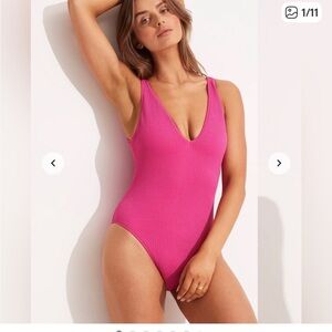 Seafolly Australia Vibrant Pink One-Piece Swimsuit 10